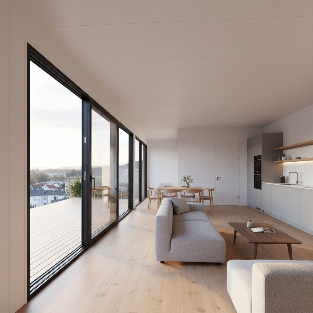 FRAME interior design with warm finishes